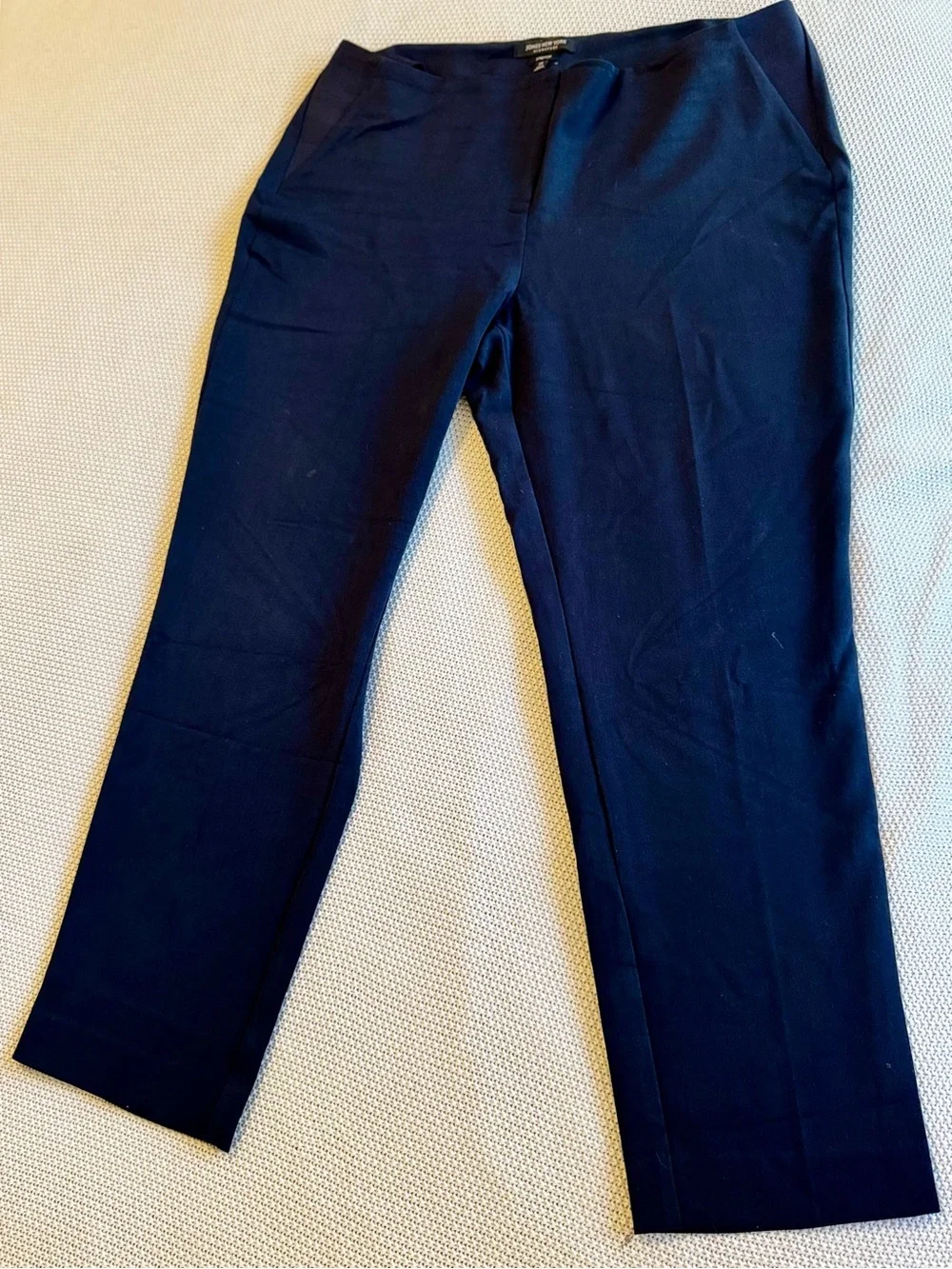 JONES NEW YORK Navy Blue Stretch Trousers Dress Pants — #164 LHP